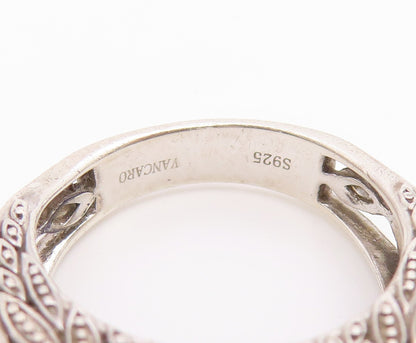 925 Sterling Silver Vintage Ring VANCARO CZ Love Heart Openwork  Sz 7  RG36672