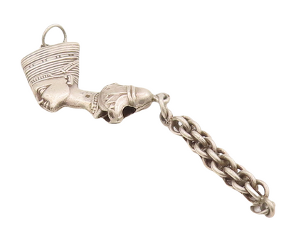 925 Sterling Silver Vintage Pendant MIDDLE EAST Egyptian Queen Nefertiti PT23466