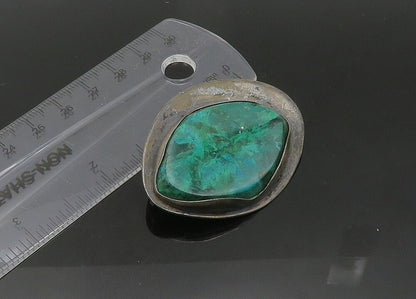 ISRAEL 925 Sterling Silver  Vintage Heavy Eilat Stone Brooch Pin  BP8492