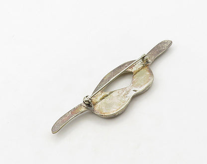 MEXICO 925 Sterling Silver  Vintage Pretzel Twist Knot Brooch Pin  BP6383