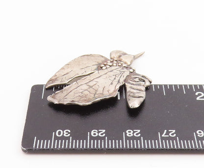 925 Sterling Silver Vintage Pendant Modernist Gothic Moth Motif Charm  PT26171