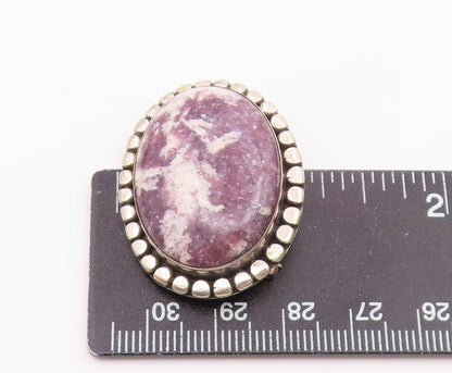 BALI 925 Sterling Silver  Vintage Cabochon Gemstone Brooch Pin  BP8237