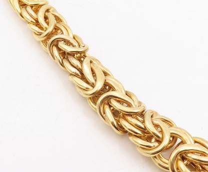 925 Sterling Silver Vintage Necklace Gold Plated Intricate Byzantine Link NE4766