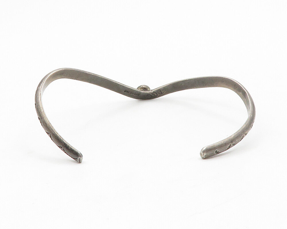 NAVAJO 925 Sterling Silver  Vintage Turquoise Oxidized Cuff Bracelet  BT5179