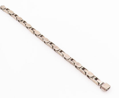 925 Sterling Silver Vintage Bracelet MEXICO Brutalist Heavy Cutout  BT10659