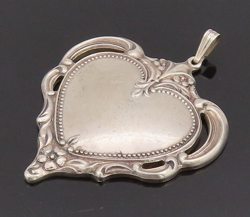 TOWLE 925 Sterling Silver  Vintage 1976 Floral Swirl Love Heat Pendant PT22177