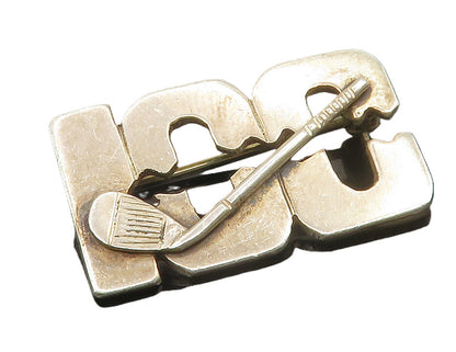 925 Sterling Silver  Vintage 100 Hockey Stick Sports Brooch Pin  BP5301
