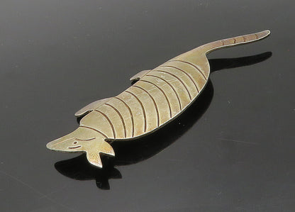 MEXICO 925 Sterling Silver  Vintage Dark Tone Armadillo Brooch Pin  BP7794