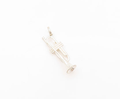 925 Sterling Silver Vintage Pendant 3D Cutout Saxophone Charm   PT23920