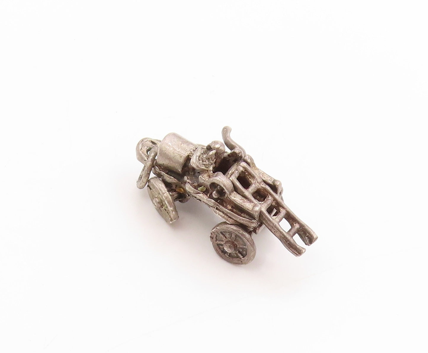 925 Sterling Silver Vintage Pendant Dark Tone Retro Steamroller MOVES  PT25022