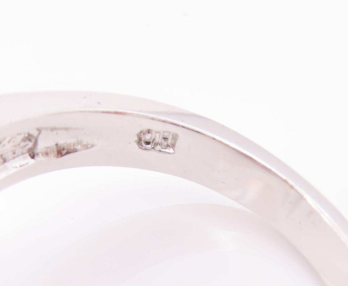 925 Sterling Silver Vintage Ring Geometric Shape Main Stone CZ  Sz 9  RG28129