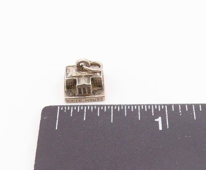 925 Sterling Silver  Vintage The White House Charm Pendant  PT21192