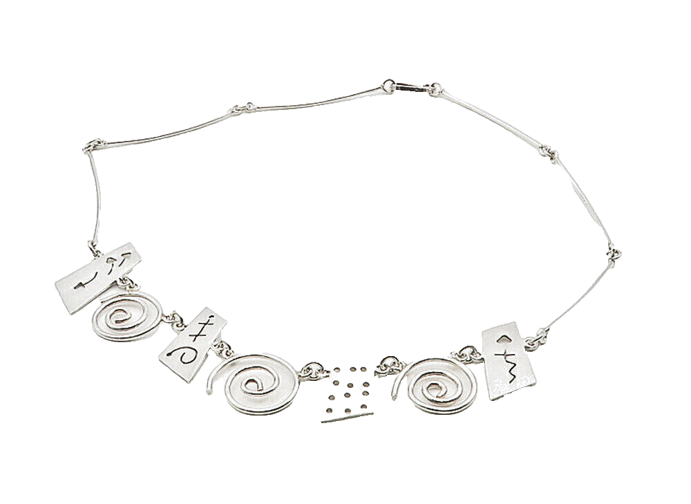 MEXICO 925 Sterling Silver  Shiny Arrow Cutout Spiral Chain Necklace  NE1798