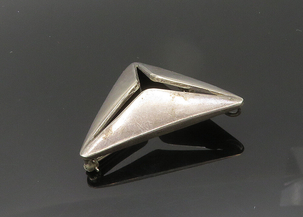 RANCHO ALEGRE MEXICO 925 Sterling Silver  Vintage Triangle Brooch Pin  BP8631