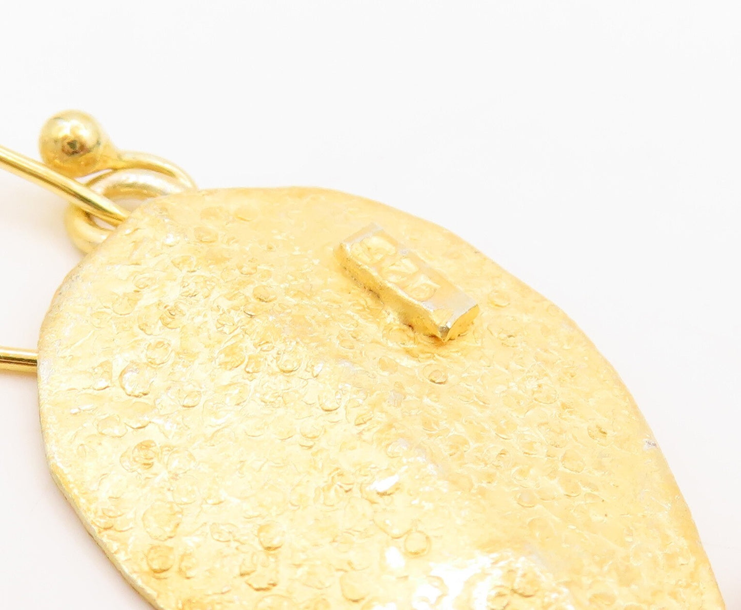 925 Sterling Silver Vintage Earrings Gold Plated Designer Drop Leaves  EG13322
