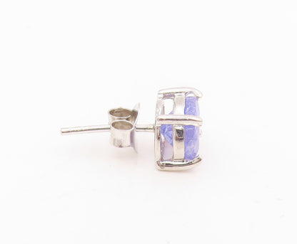 925 Sterling Silver Vintage Earrings Oval Cut Tanzanite Minimalist Stud  EG13766