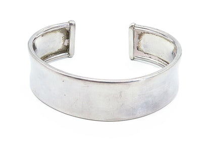 925 Sterling Silver  Vintage Dark Tone Minimalist Shiny Cuff Bracelet  BT2569