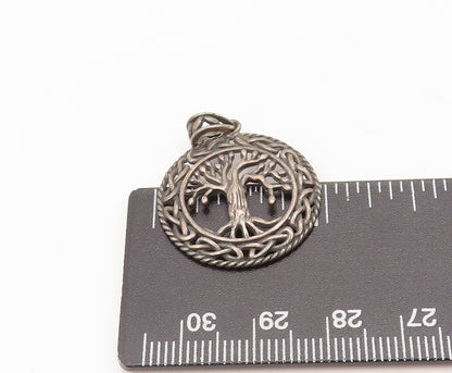 925 Sterling Silver Vintage Pendant Knotted Roots Frame Tree Of Life  PT22594
