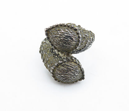 925 Sterling Silver  Vintage Antique Sculpted Bypass Band Ring Sz 5.5  RG6604