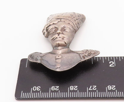 925 Sterling Silver Vintage Brooch Antique Royal Czar Figure  BP12533