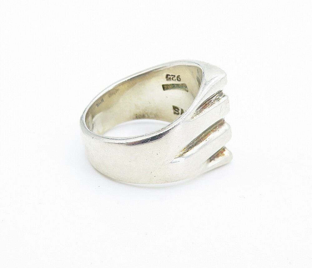 MEXICO 925 Sterling Silver  Vintage Shiny Pointed Dome Band Ring Sz 9  RG6388