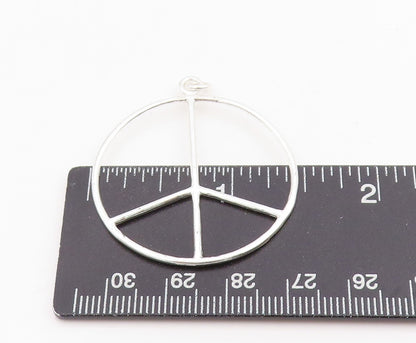 925 Sterling Silver Vintage Pendant Minimalist Open Circle Peace Symbol  PT25185