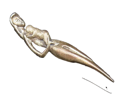 925 Silver  Vintage Mother & Child Love Skinny Pointed Brooch Pin  BP9954
