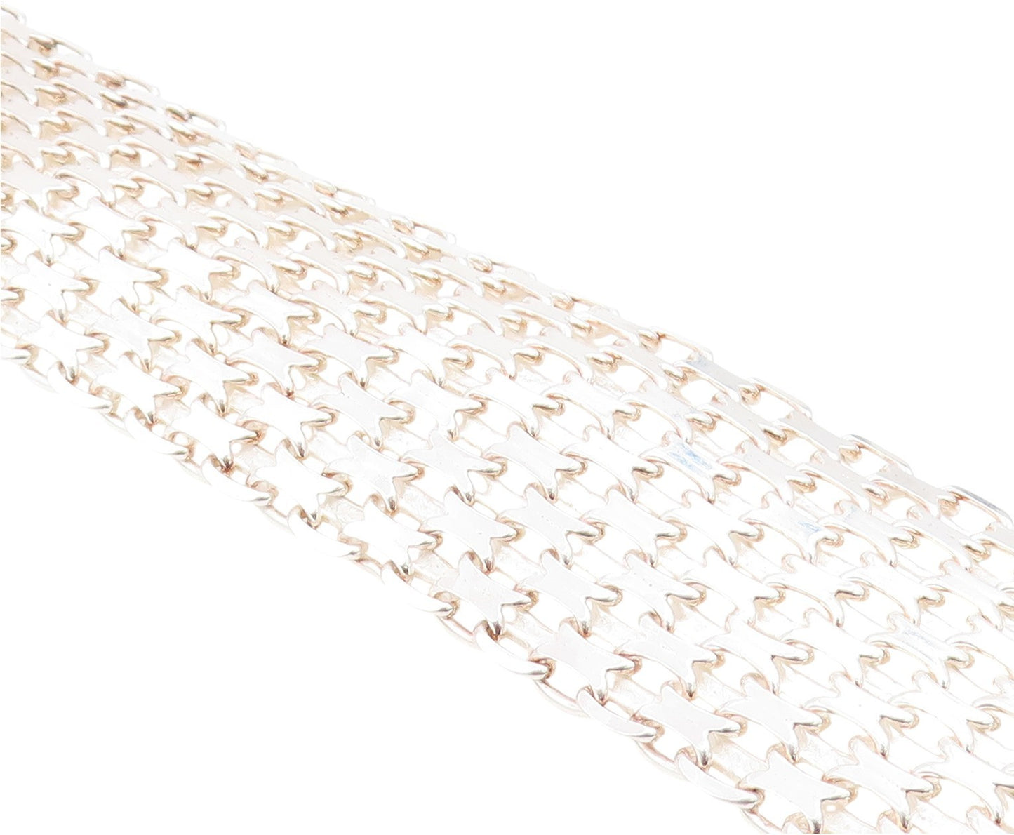 925 Sterling Silver Vintage Bracelet Intricate Geometric Pattern Link  BT11924