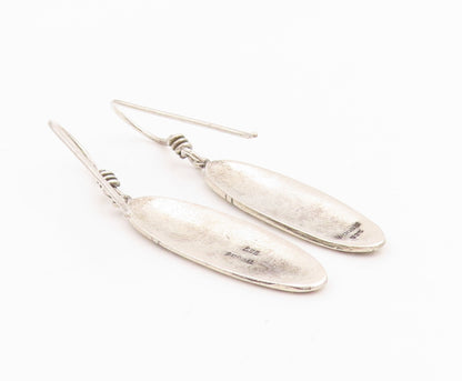 925 Sterling Silver Vintage Earrings WOODS Trible Design Etched  EG13517