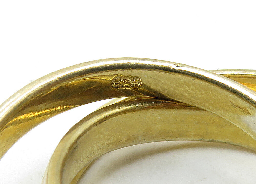 925 Sterling Silver  Vintage Love Hope Faith Stamped Rolling Ring Sz 7 RG10410