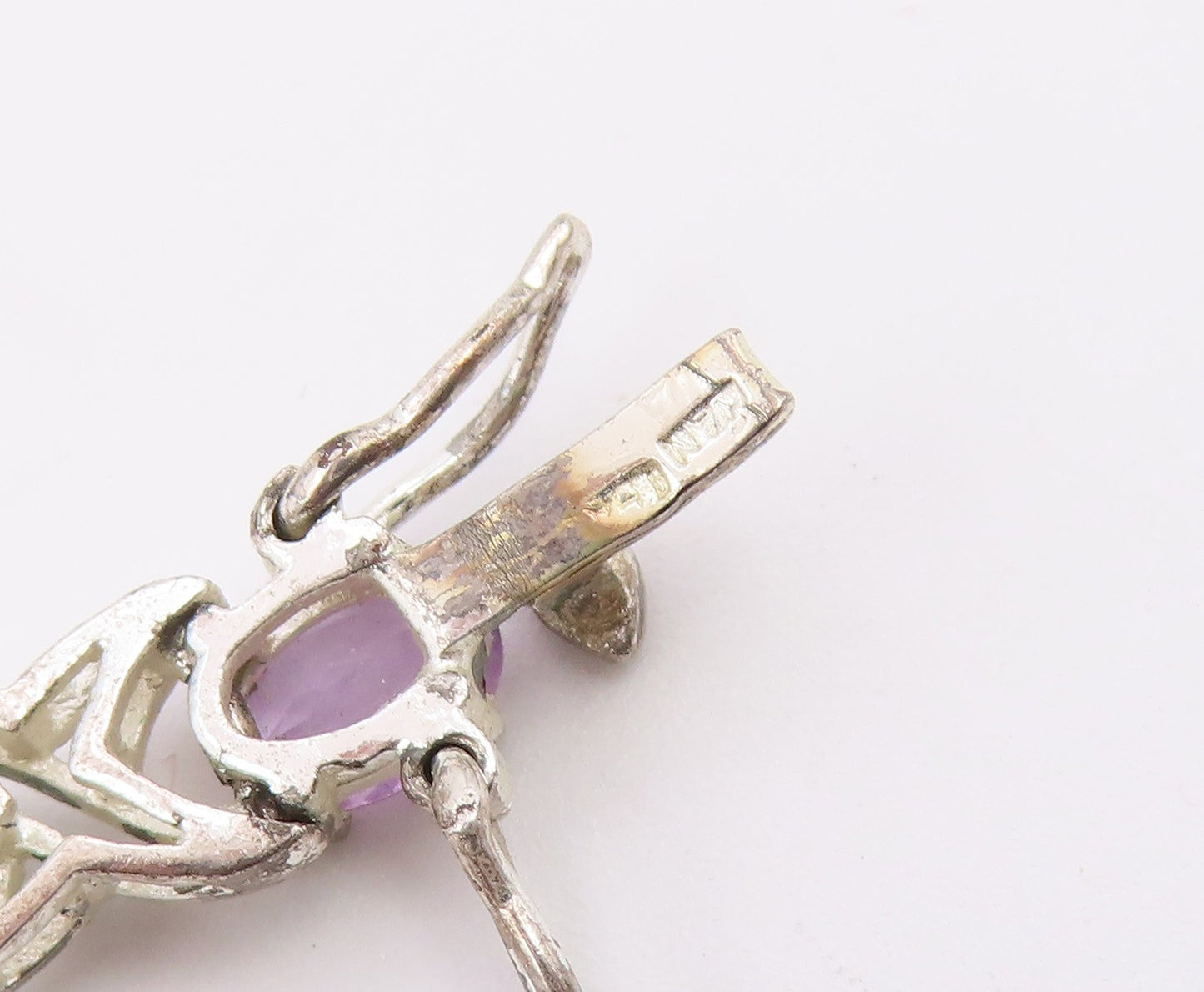 925 Silver  Vintage Topaz Garnet Citrine & Amethyst Chain Bracelet  BT8319