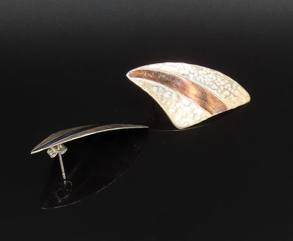 PEARCE 925 Silver  Vintage Polished & Hammered Wings Drop Earrings  EG12137