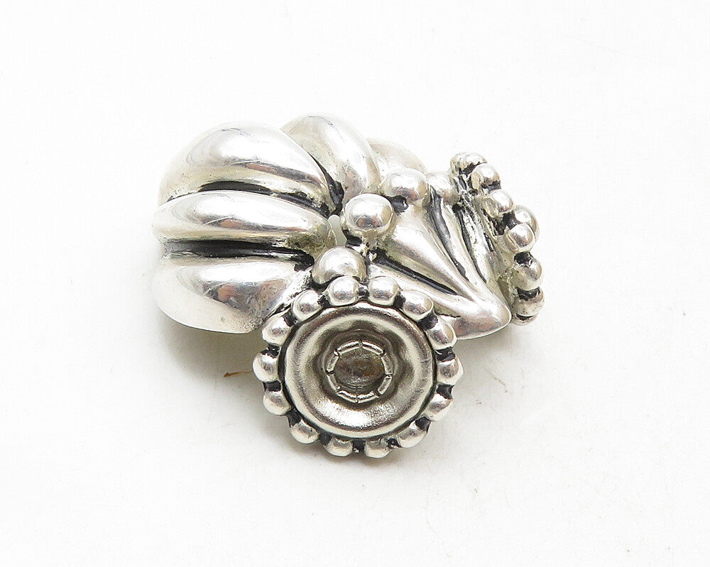 ESPO 925 Sterling Silver  Vintage Shiny Smooth Fluted Design Pendant  PT7654