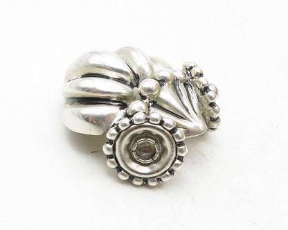 ESPO 925 Sterling Silver  Vintage Shiny Smooth Fluted Design Pendant  PT7654