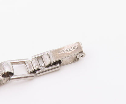 LAMODE 925 Sterling Silver  Vintage Shiny Floral Etched Chain Bracelet  BT8227