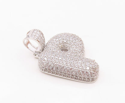 925 Sterling Silver  Vintage Cubic Zirconia Letter P Initial Pendant  PT18064