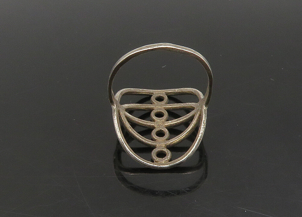 925 Sterling Silver  Vintage Open Circle Design Band Ring Sz 6  RG23057