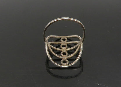 925 Sterling Silver  Vintage Open Circle Design Band Ring Sz 6  RG23057