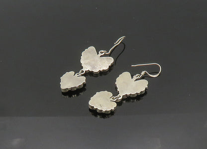 925 Silver Vintage Mother Of Pearl & Multi Stone Dangle Earrings EG10762