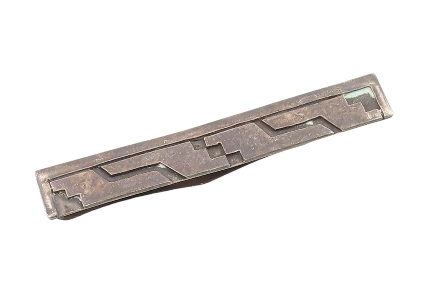 925 Sterling Silver Vintage Tie Clip BALDERAS TAXCO Geometric Design Bar  TR4064