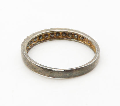 AVON 925 Silver  Vintage Yellow Topaz Dark Tone Band Ring Sz 9.5  RG16698