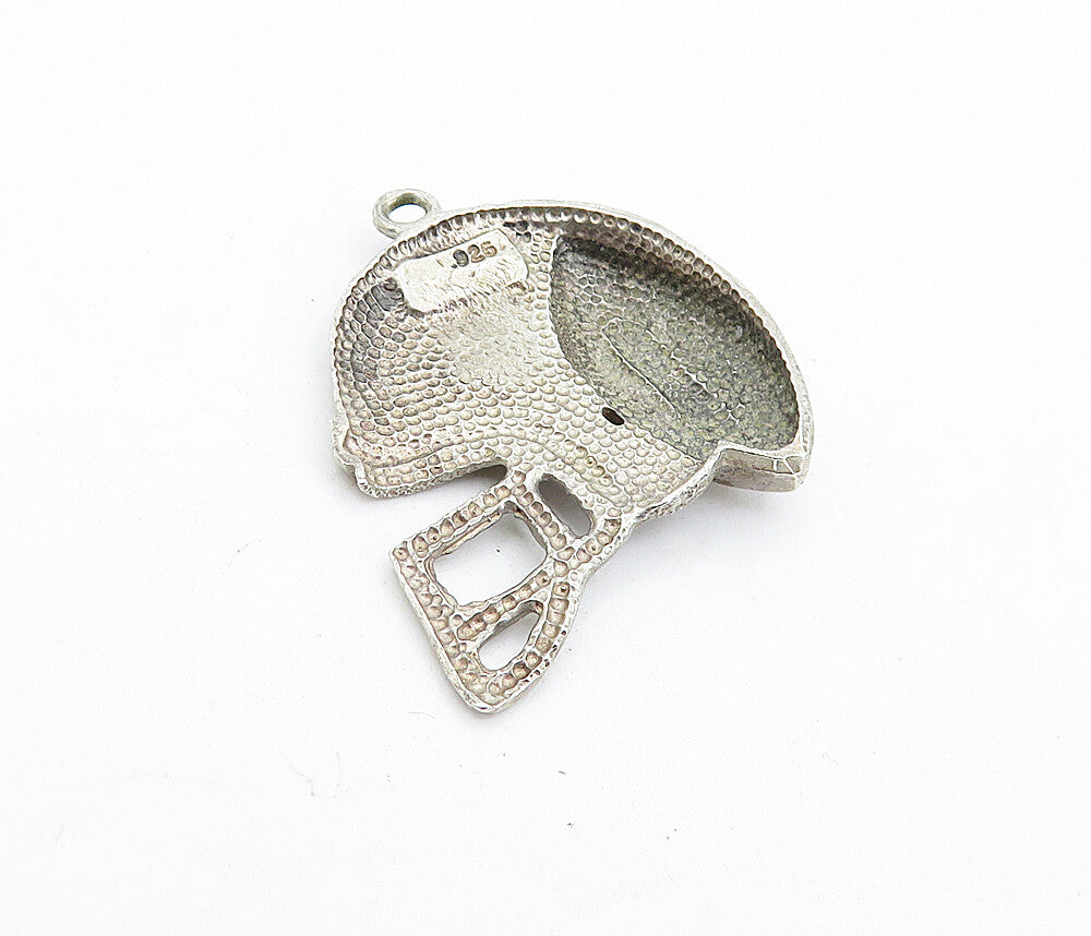 925 Sterling Silver  Vintage Football & Helmet Motif Sports Pendant  PT3249