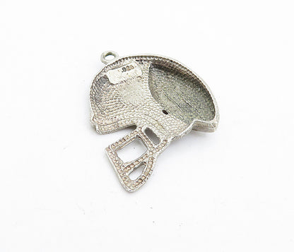 925 Sterling Silver  Vintage Football & Helmet Motif Sports Pendant  PT3249