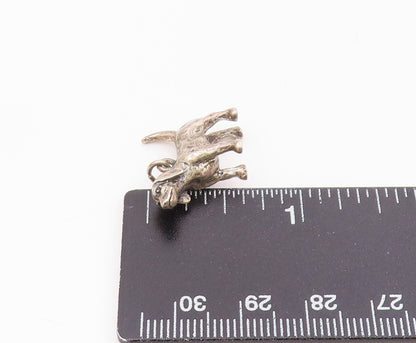 925 Sterling Silver  Vintage Shiny Petite Bloodhound Dog Pendant  PT18754