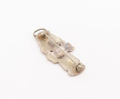 925 Sterling Silver Vintage Brooch Pin PMI Carved Cute Little Girl  BP10959
