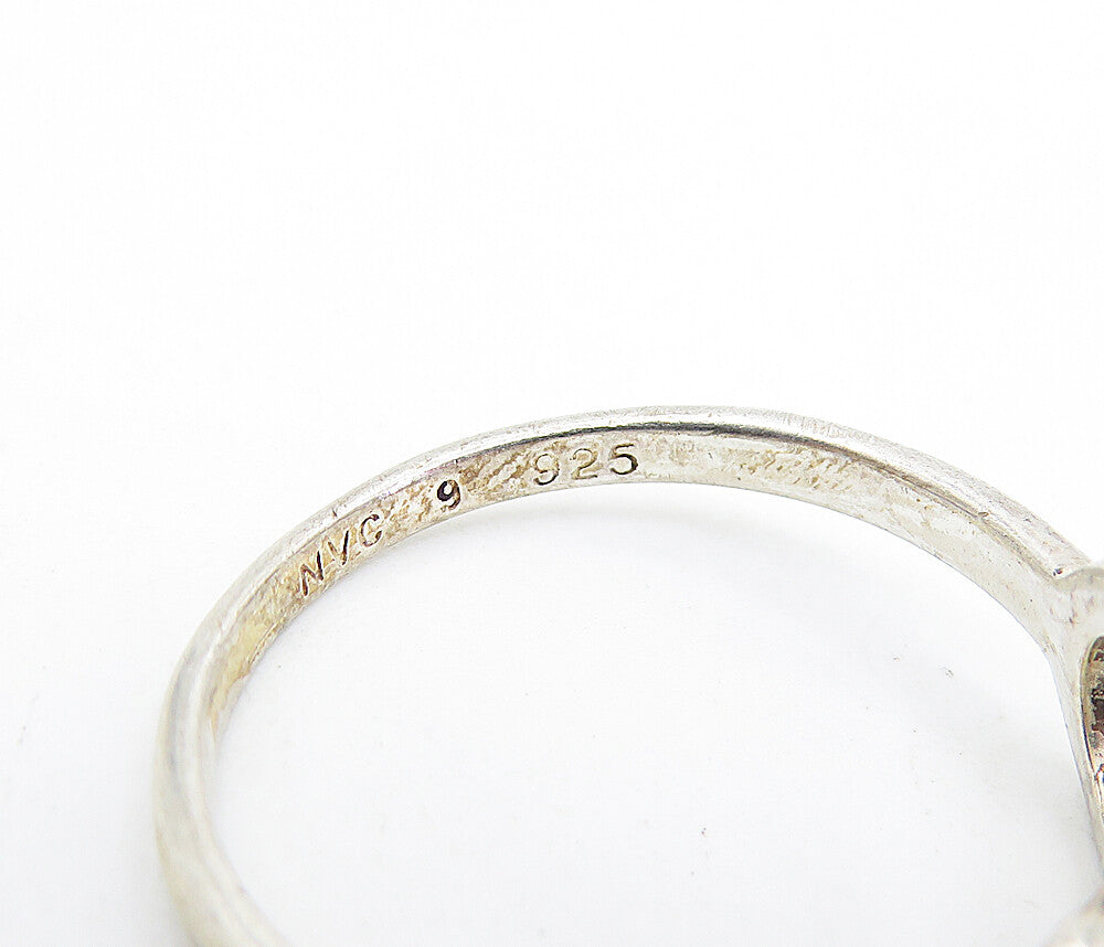 925 Sterling Silver  Vintage Shiny Loop Swirl Design Band Ring Sz 9  RG7459