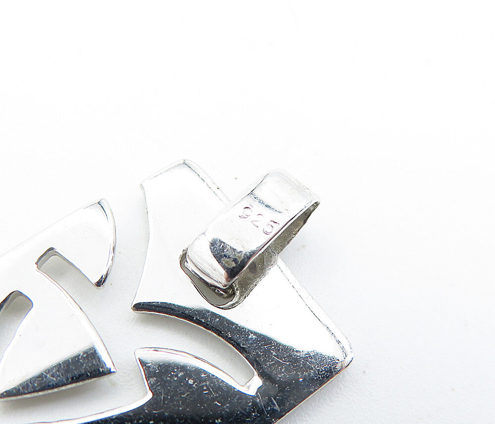 925 Sterling Silver  Shiny Petite Cut Out Aries Symbol Zodiac Pendant  PT5354