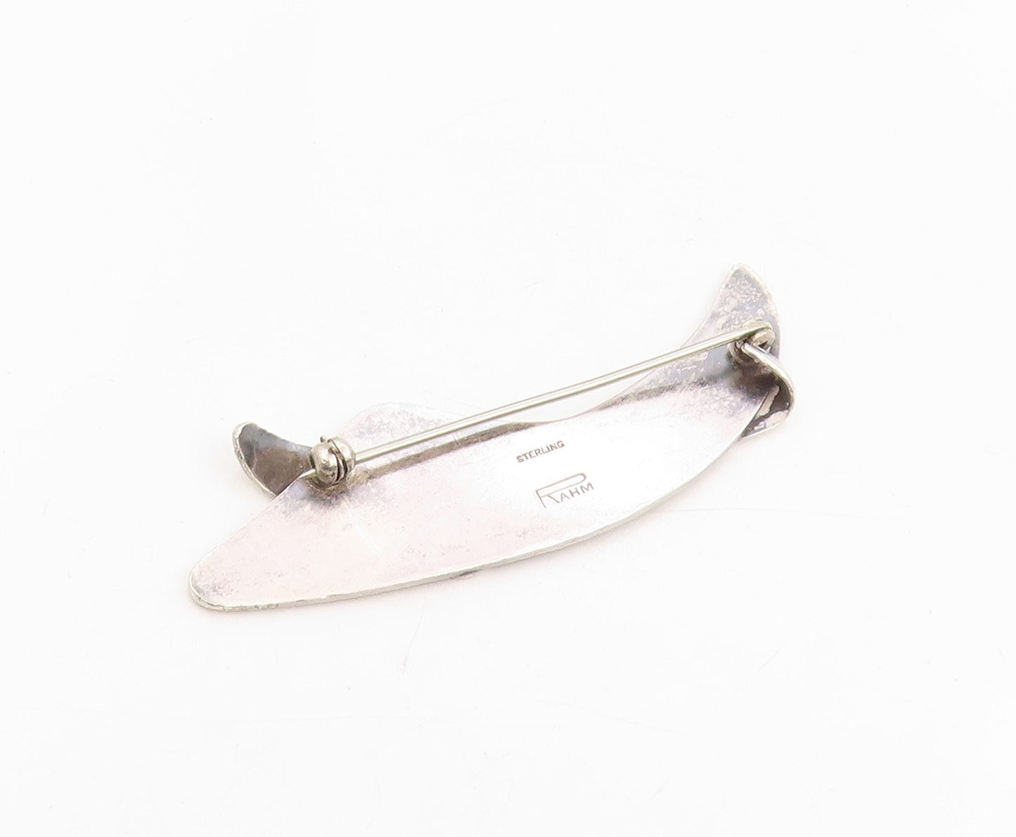 925 Sterling Silver Vintage Brooch RAHM Modernist Designer Sculpture Pin BP12035