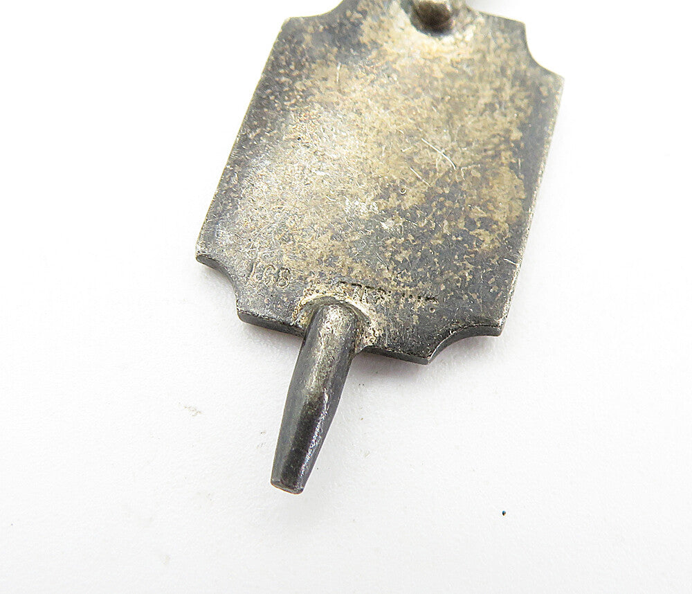 925 Sterling Silver  Vintage Feather Quill And Scroll Petite Pendant  PT4526