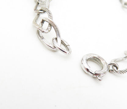 925 Sterling Silver  Vintage U.S. Military Academy Charm Chain Bracelet BT3777